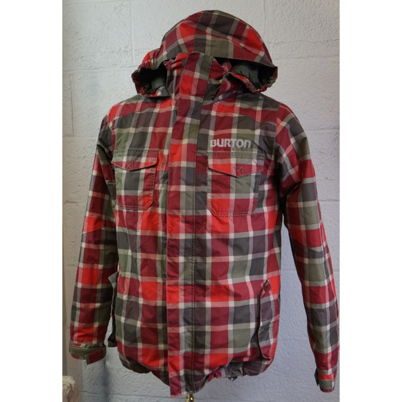 BURTON DRYRIDE YOUTH PLAID RED SKIING SNOWBOARD JACKET SZ XL US 18 - Picture 2 of 11